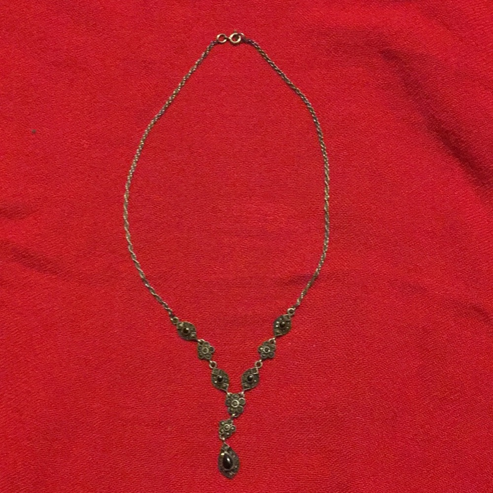 Antique Black onyx necklace